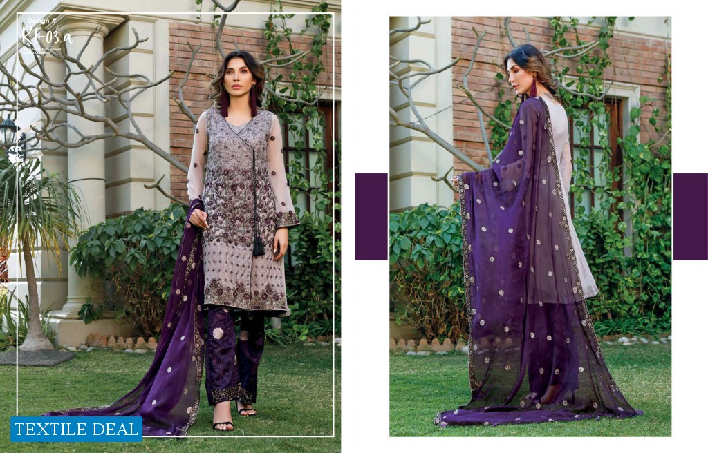 Wijdan Royal Touch Embroidered Chiffon Collection Wholesaler In India