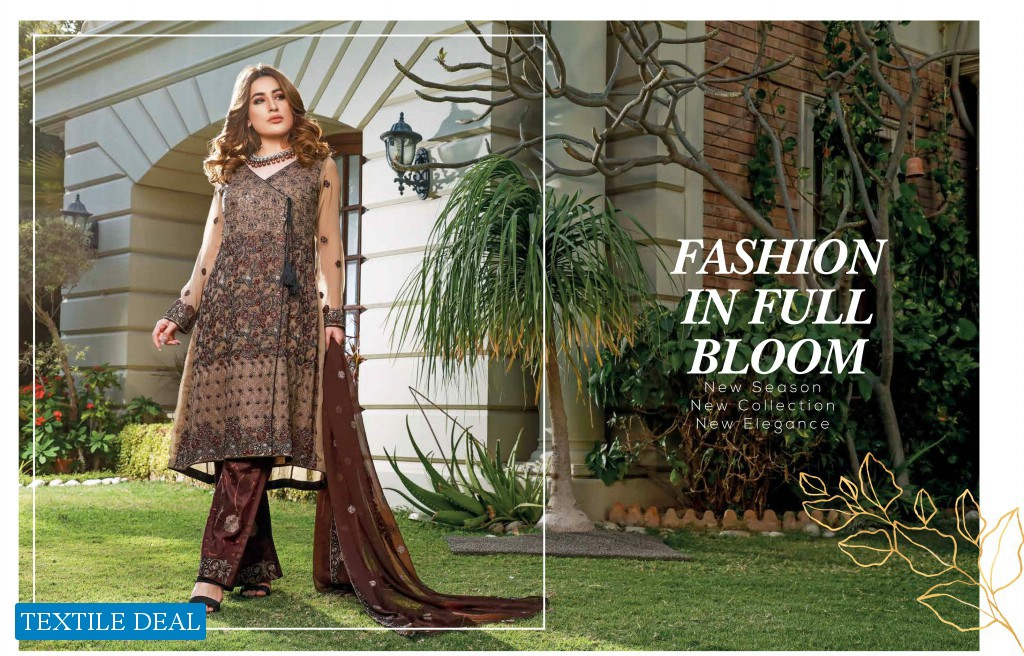 Wijdan Royal Touch Embroidered Chiffon Collection Wholesaler In India