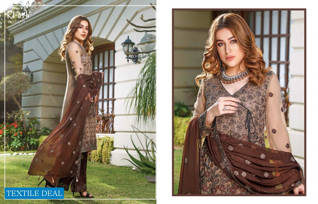 Wijdan Royal Touch Embroidered Chiffon Collection Wholesaler In India