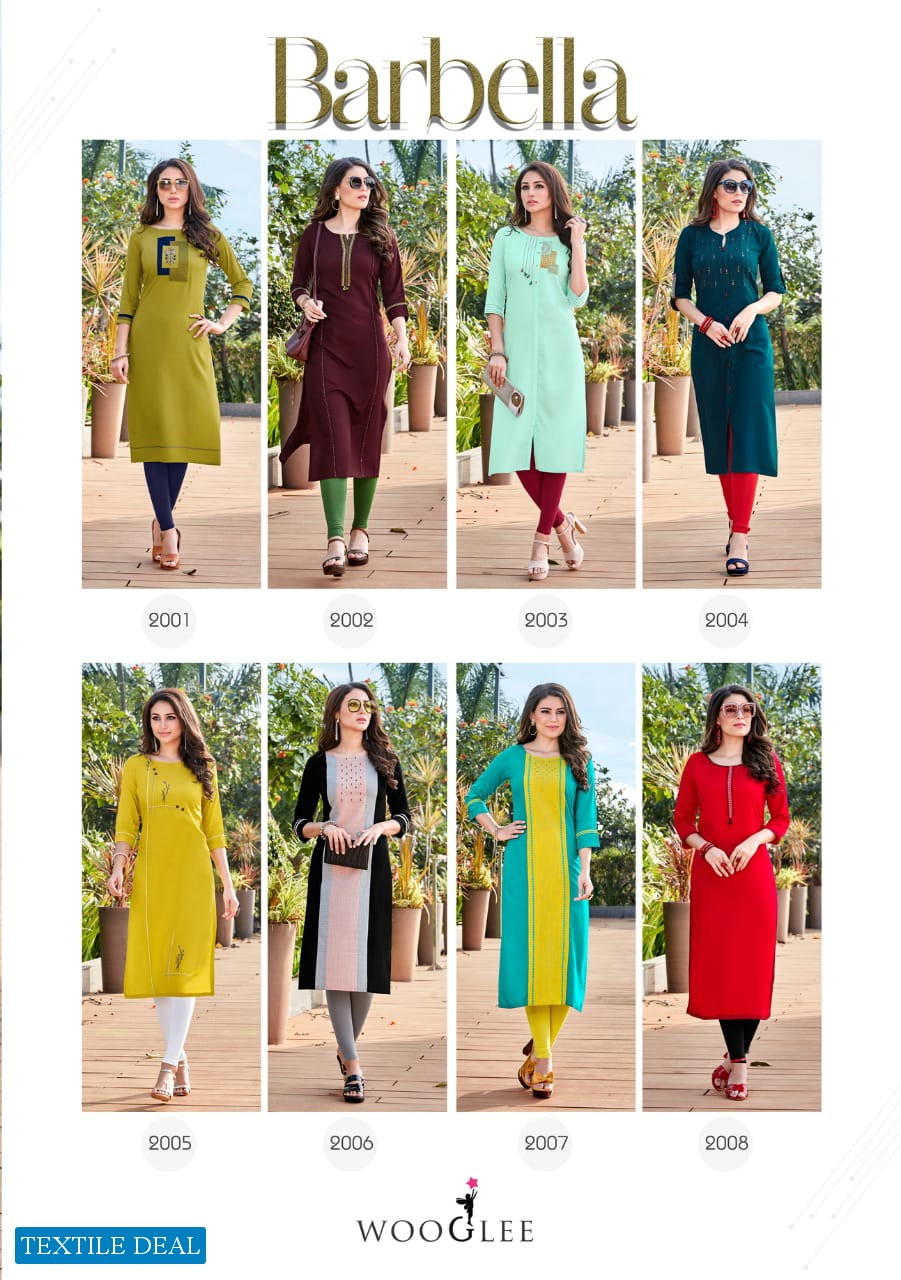 Wooglee Barbella Wholesale Full Stitch Kurtis