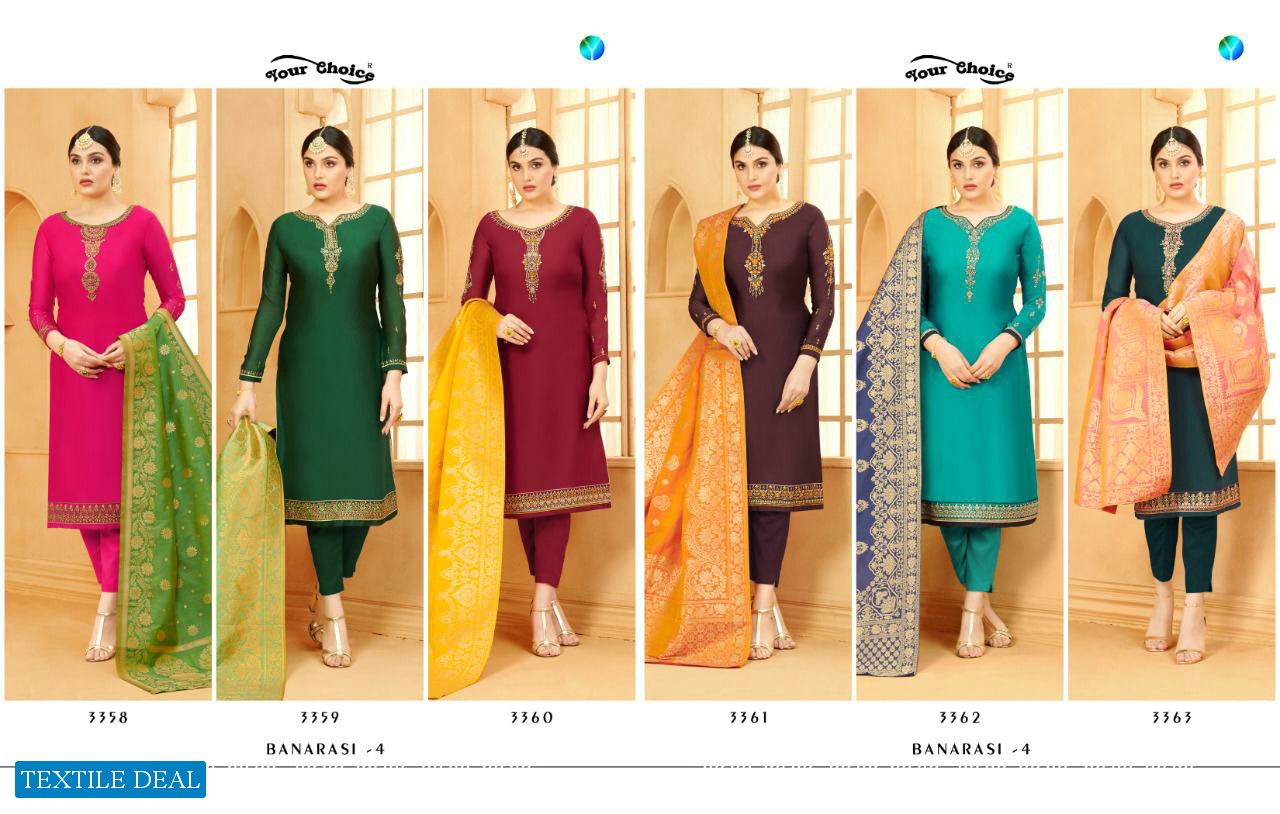 Your Choice Banarasi Vol-4 Wholesale Straight Salwar Suits