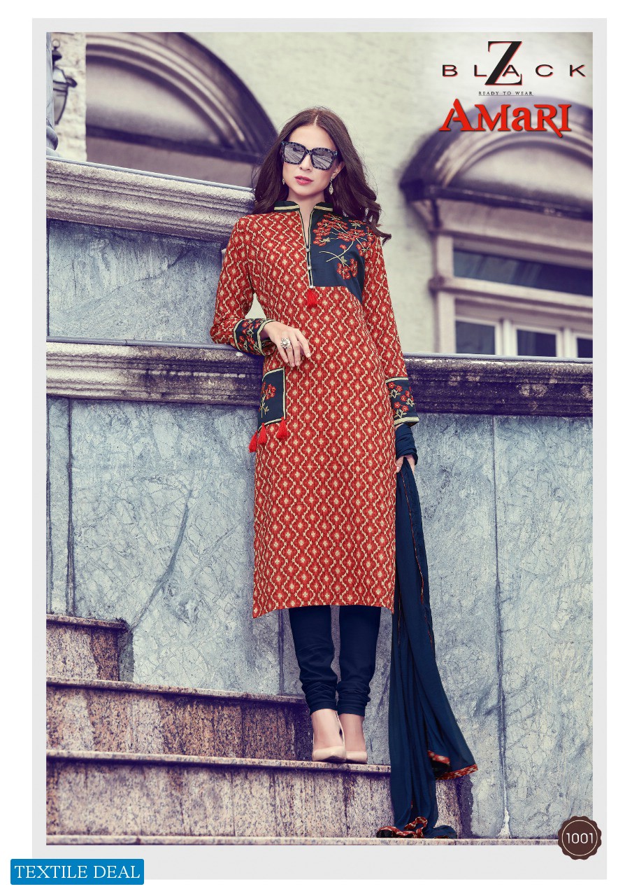 Z Black Amari Wholesale Casual Printed Dress Material
