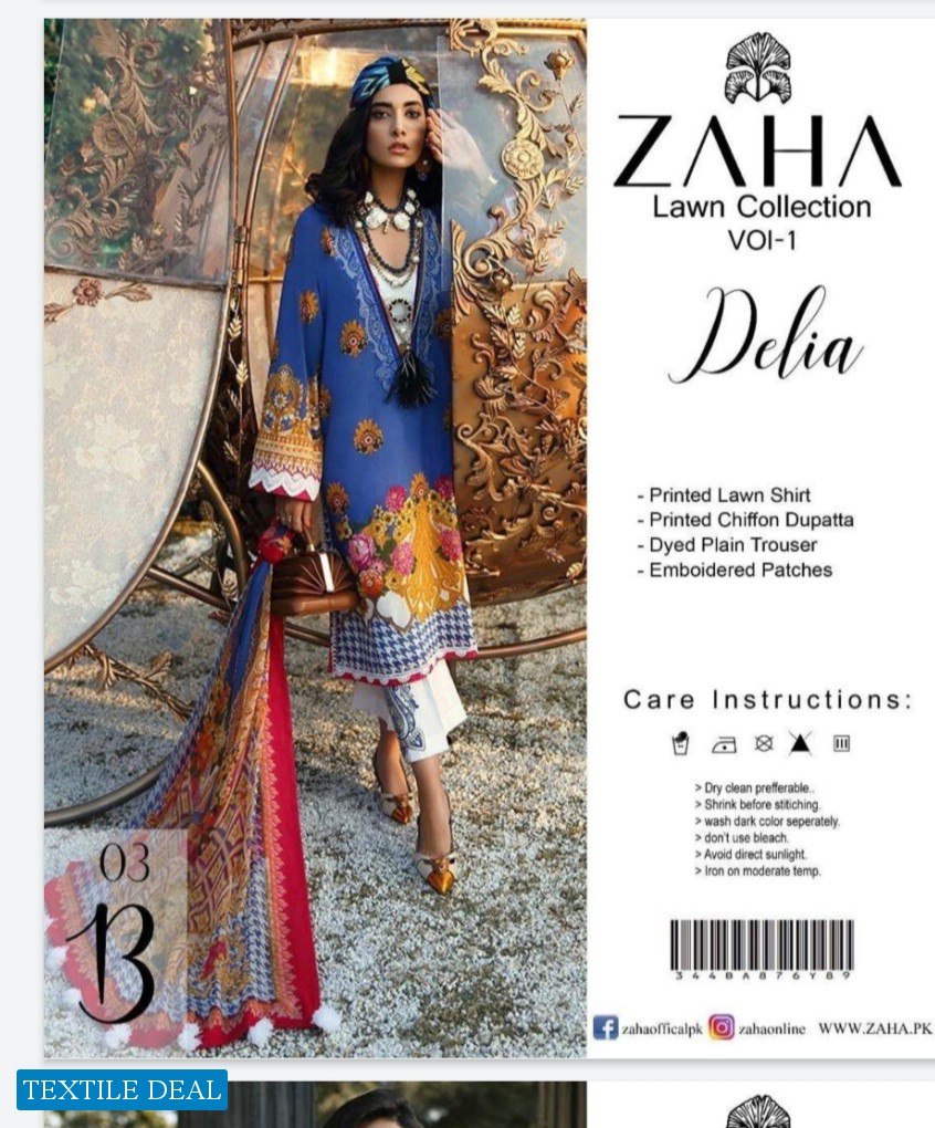 ZAHA Premium Luxury Embroidered Lawn Collection Master Replica