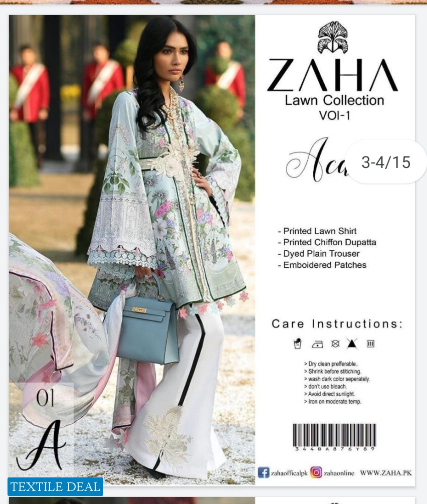 ZAHA Premium Luxury Embroidered Lawn Collection Master Replica