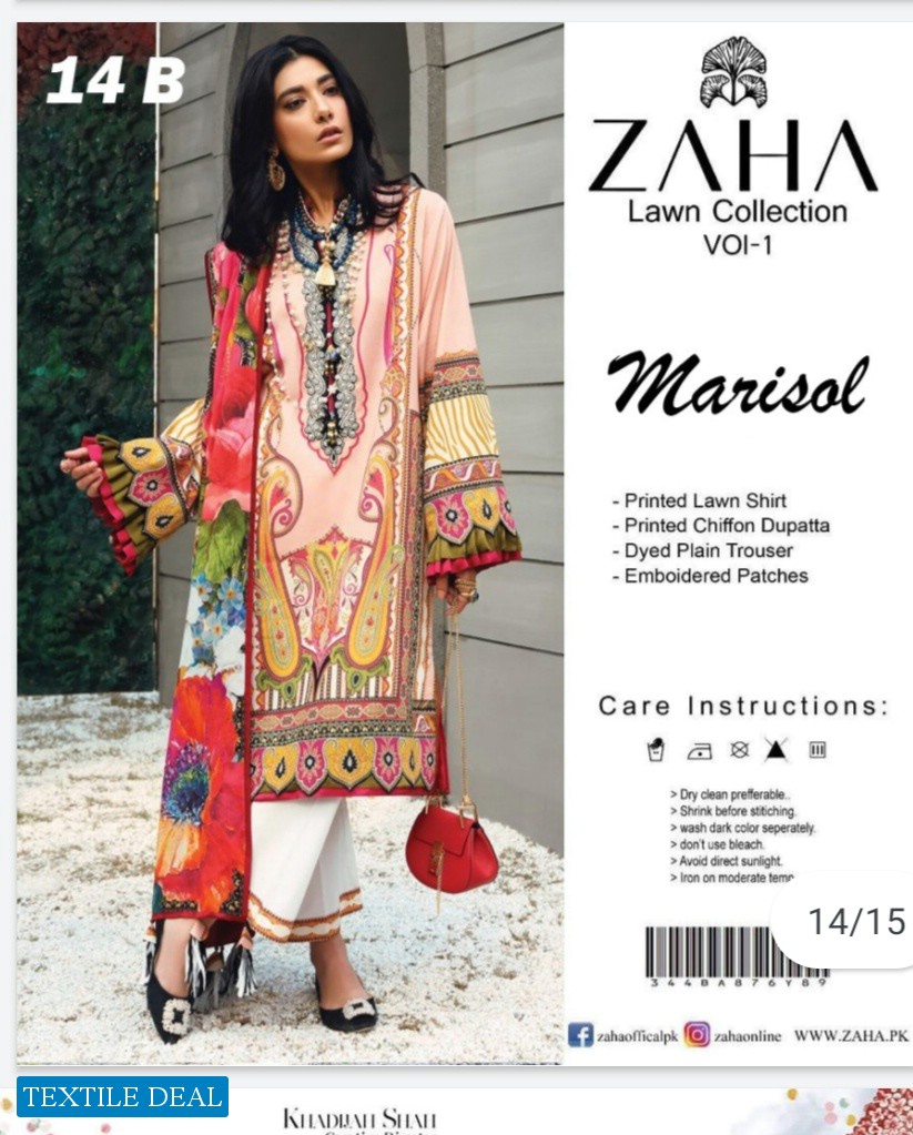 ZAHA Premium Luxury Embroidered Lawn Collection Master Replica