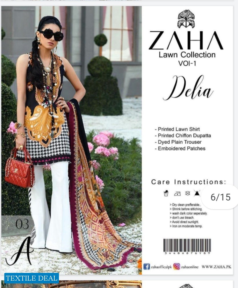 ZAHA Premium Luxury Embroidered Lawn Collection Master Replica
