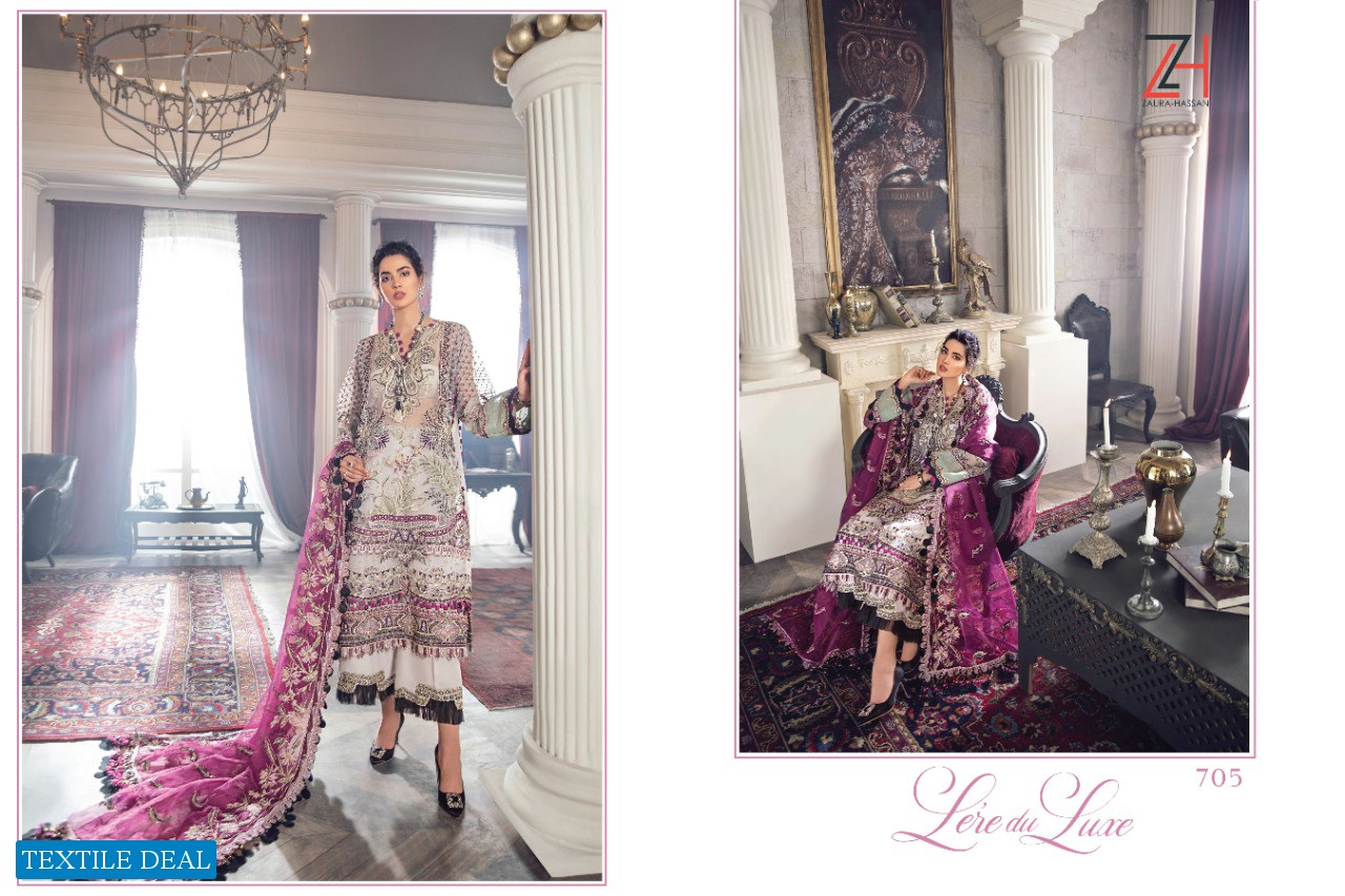 ZAURA HASSAN LAREDU LUXE BUTTERFLY NET WITH EMBROIDERY PAKISTANI CONCEPT SUITS