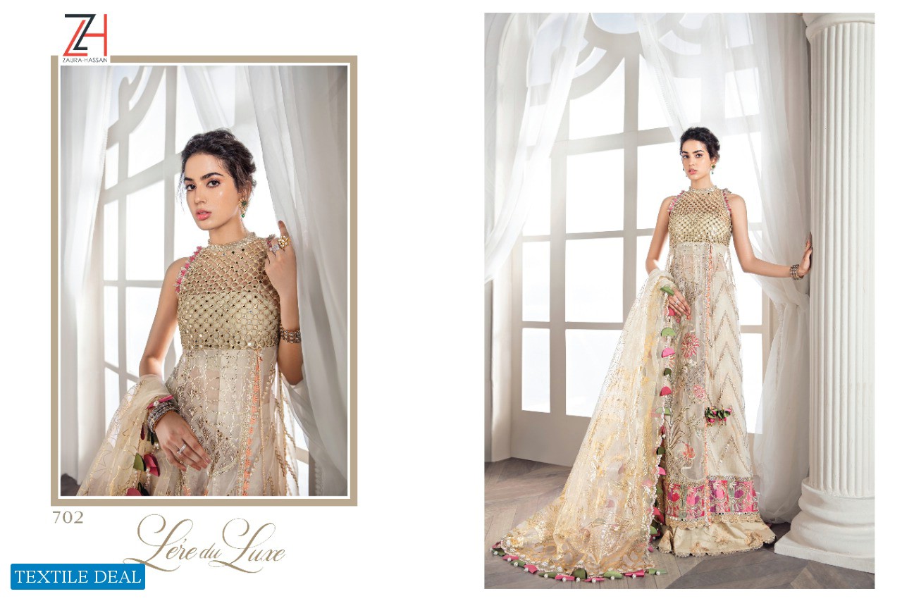ZAURA HASSAN LAREDU LUXE BUTTERFLY NET WITH EMBROIDERY PAKISTANI CONCEPT SUITS