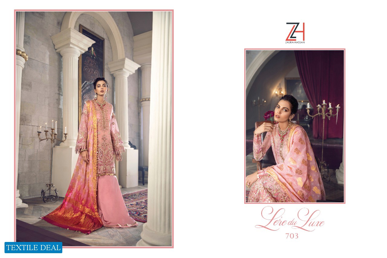 ZAURA HASSAN LAREDU LUXE BUTTERFLY NET WITH EMBROIDERY PAKISTANI CONCEPT SUITS