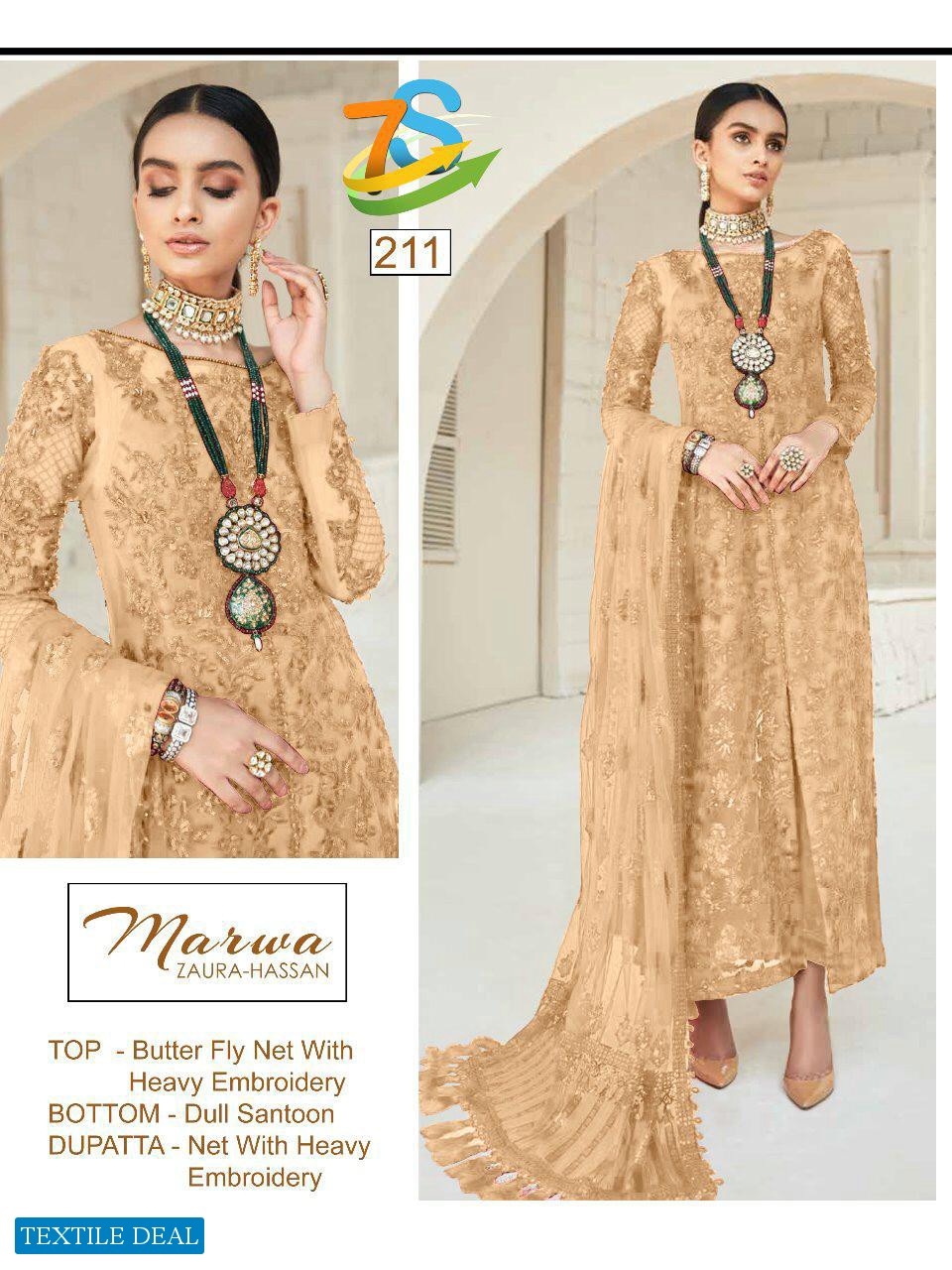 ZAURA HASSAN LAUNCHING MARWA 1 GEORGETTE EMBROIDERED SEMI STICH PAKISTANI SUIT