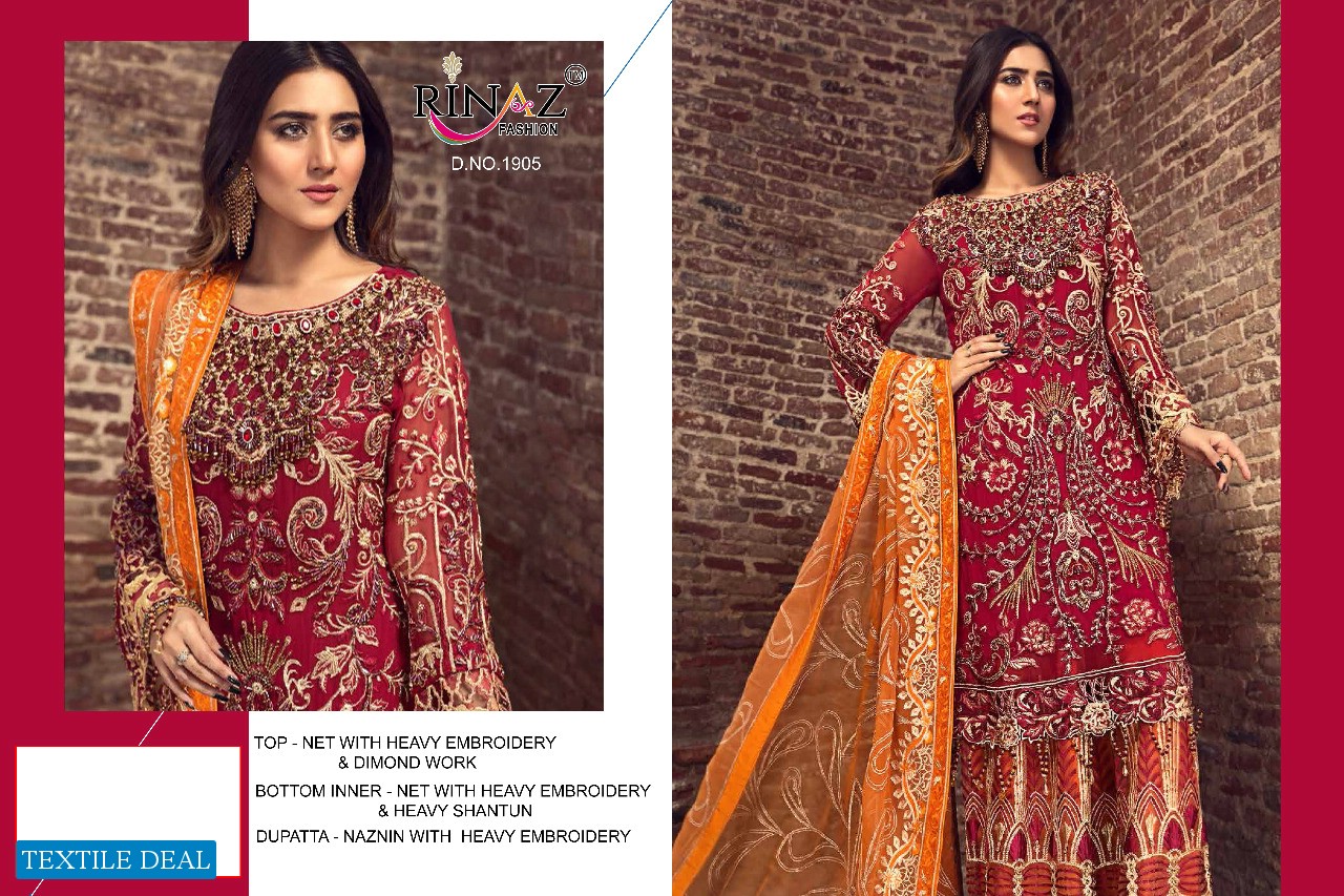 ZEBTAN VOL 2 BY RINAZ FASHION NET WITH EMBROIDERY PAKISTANI SUIT COLLECTION