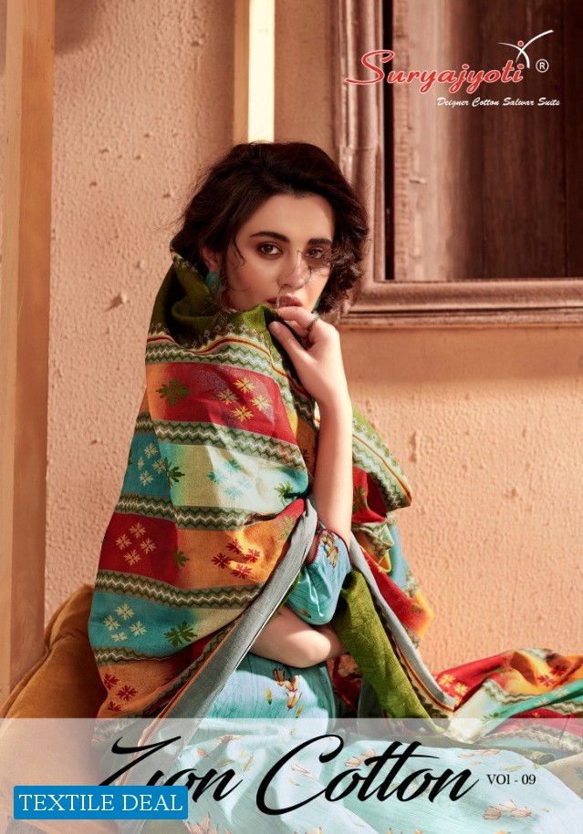 ZION COTTON VOL 9 BY SURYAJYOTI COTTON DRESS MATERIALS BUY FROM TEXTILEDEAL