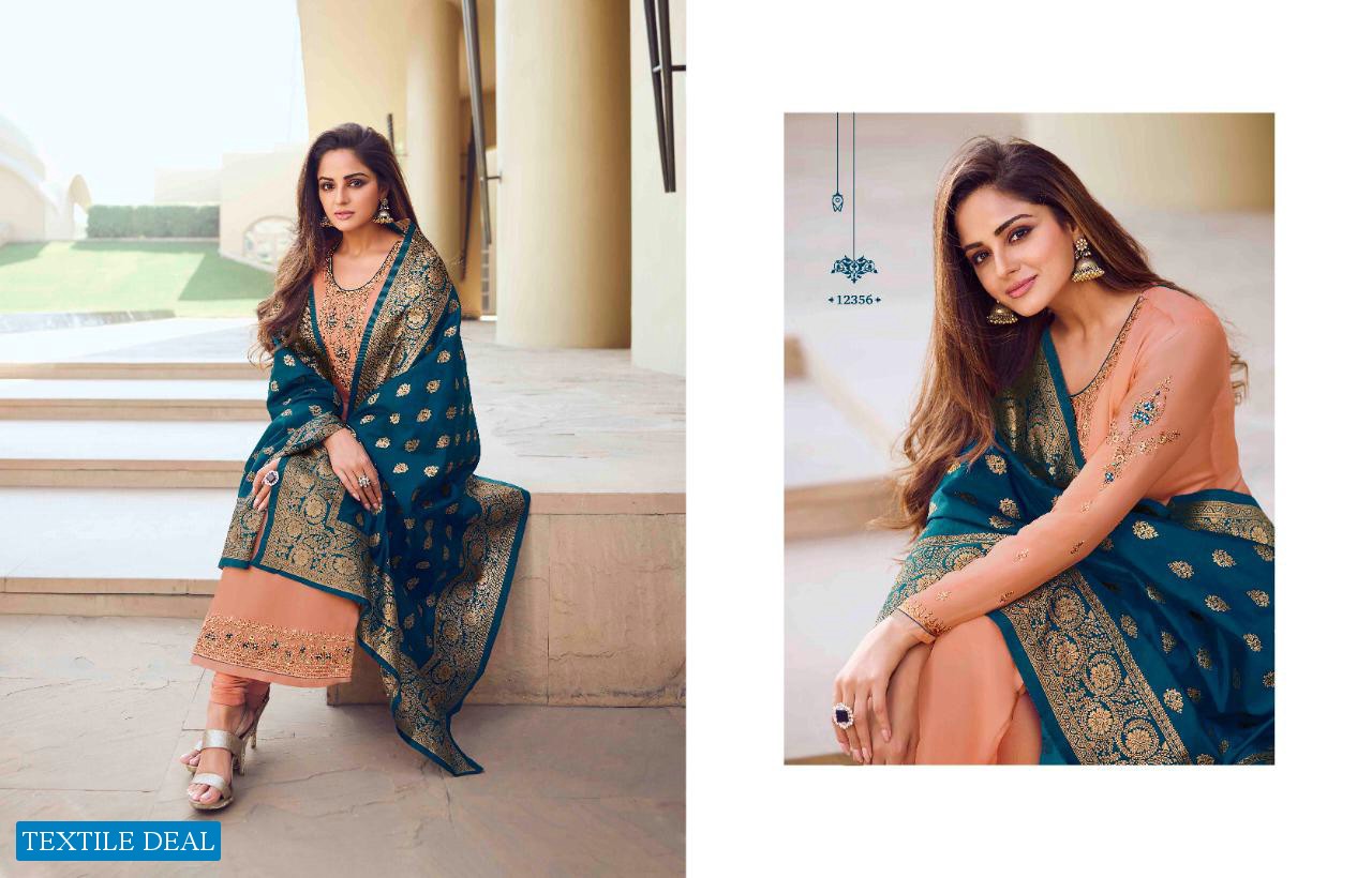 ZISA BANARASI VOL 10 BY MEERA SATIN GEORGETTE EMBROIDERY SALWAR KAMEEZ