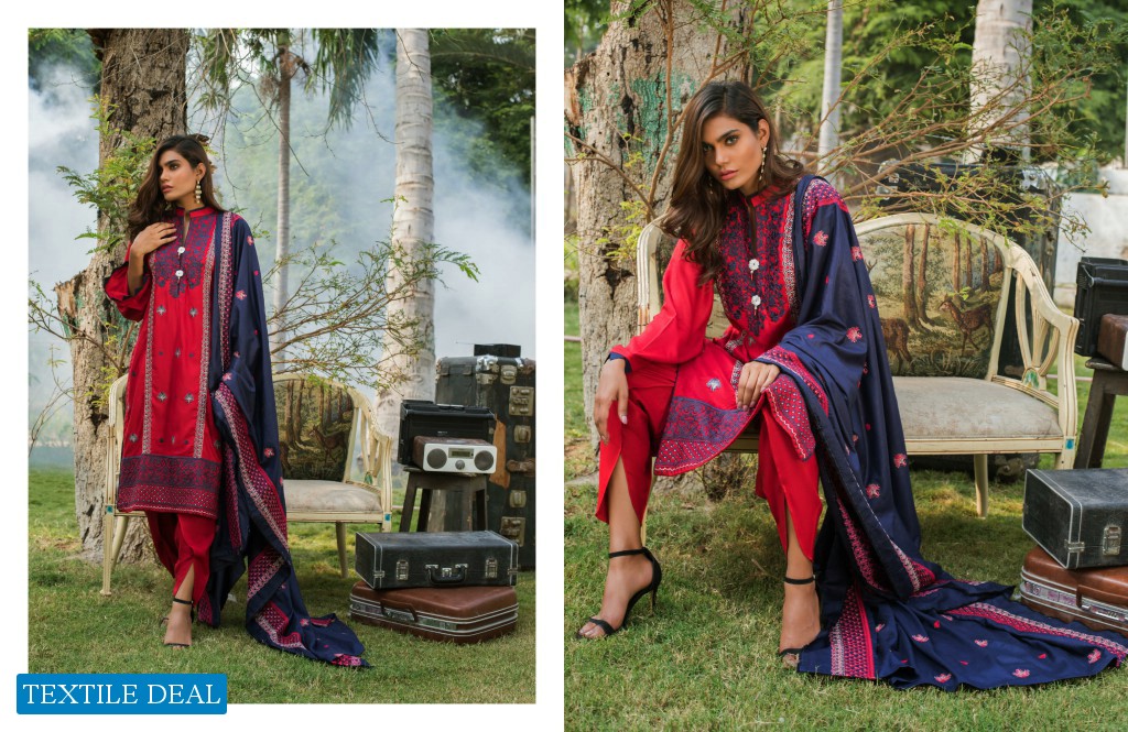 ZS Linen Embroidered Branded Pakistani Salwar Suits