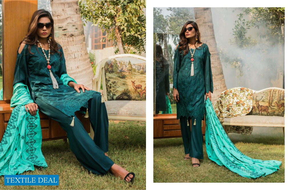 ZS Linen Embroidered Branded Pakistani Salwar Suits