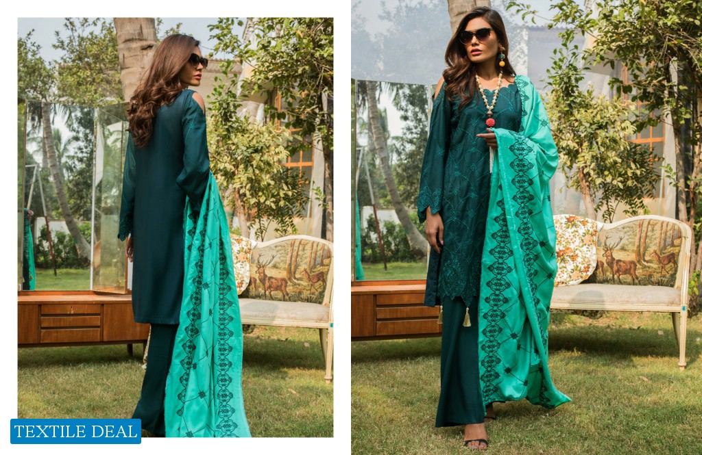ZS Linen Embroidered Branded Pakistani Salwar Suits