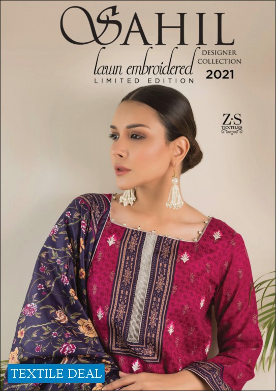 ZS Sahil Lawn Embroidered 2021 Wholesale Branded Pakistani Dress