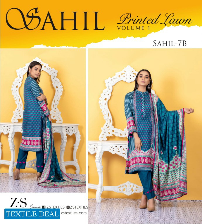 ZS Sahil Printed Lawn 2021 Wholesale Original Pakistani Dress
