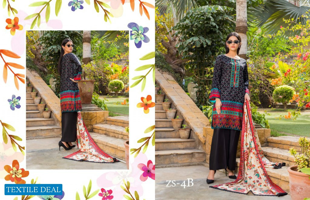 ZS Signature Icon Lawn Vol-2 Wholesale Embroidered Pakistani Dress