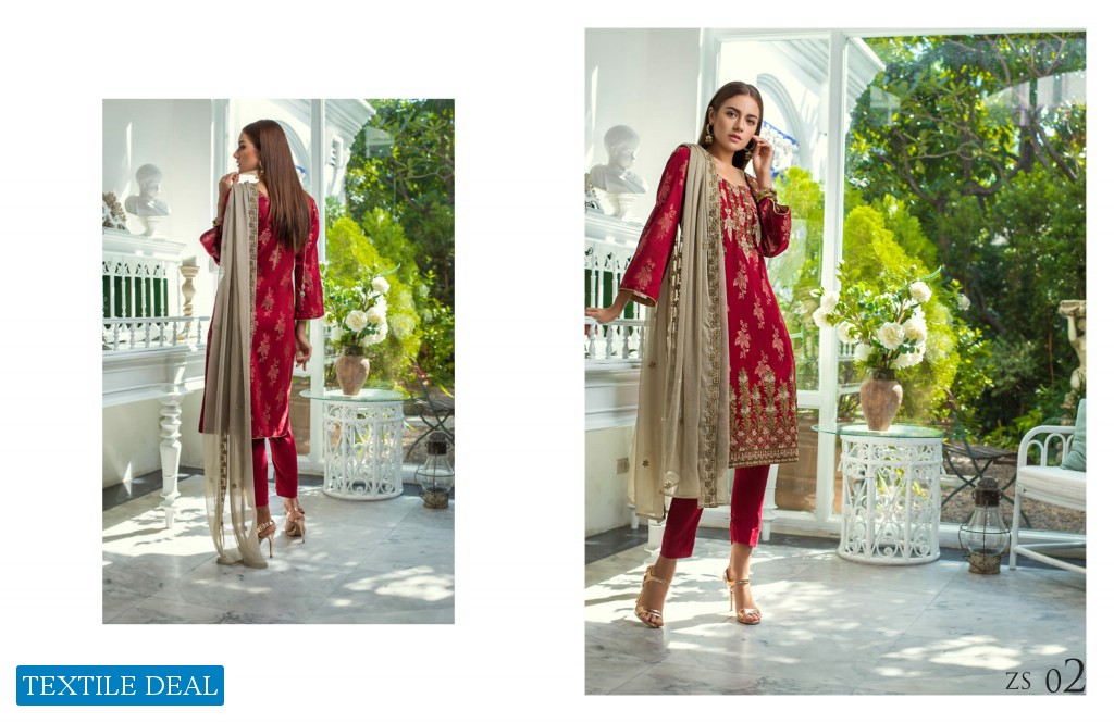 ZS jaipur Jacquard Embroidered Collection Wholesale Pakistani Salwar Suits