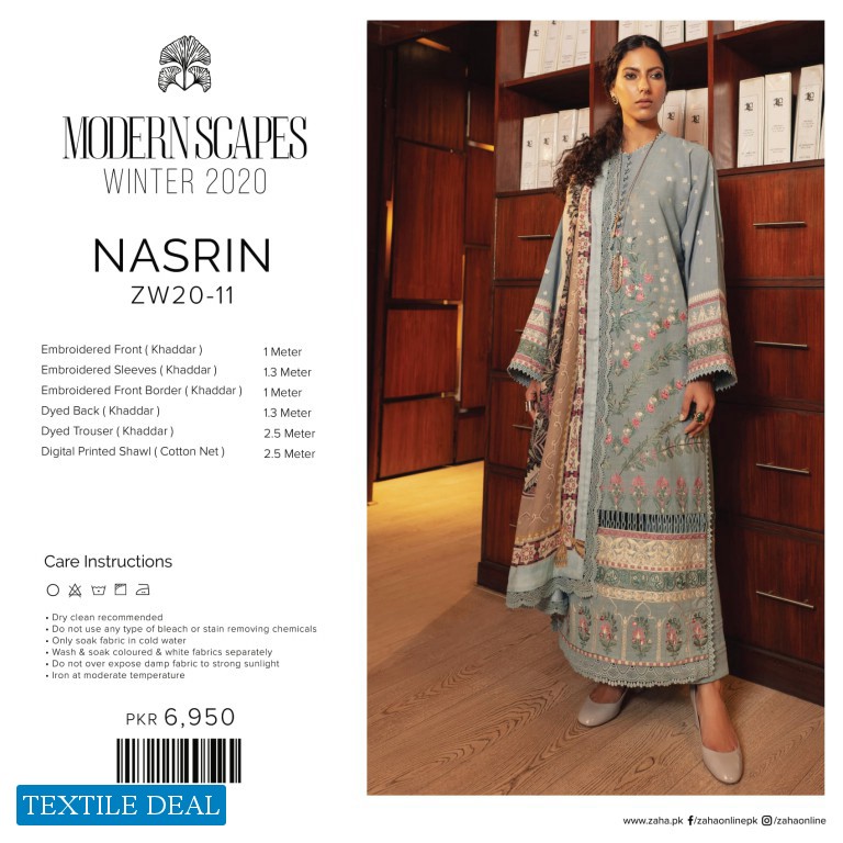 Zaha By khadija Shah Winter Shawl Wholesale Pakistani Salwar Kameez