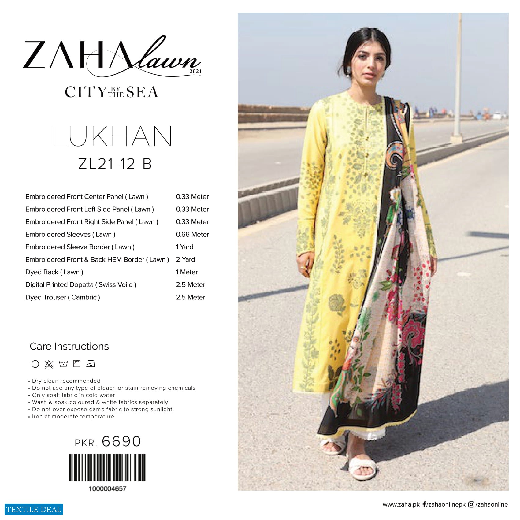 Zaha Lawn 2021 Wholesale Rate Branded Pakistani Dress