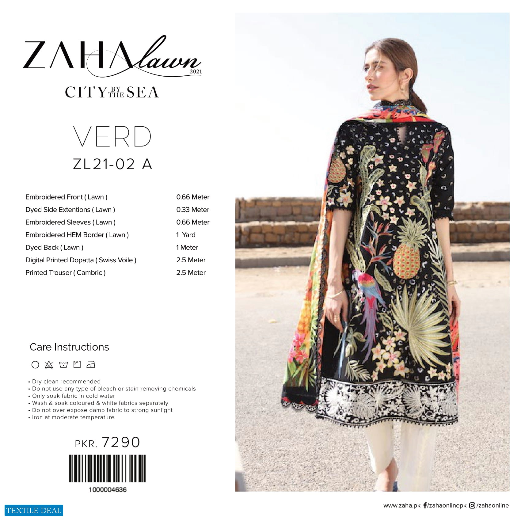 Zaha Lawn 2021 Wholesale Rate Branded Pakistani Dress