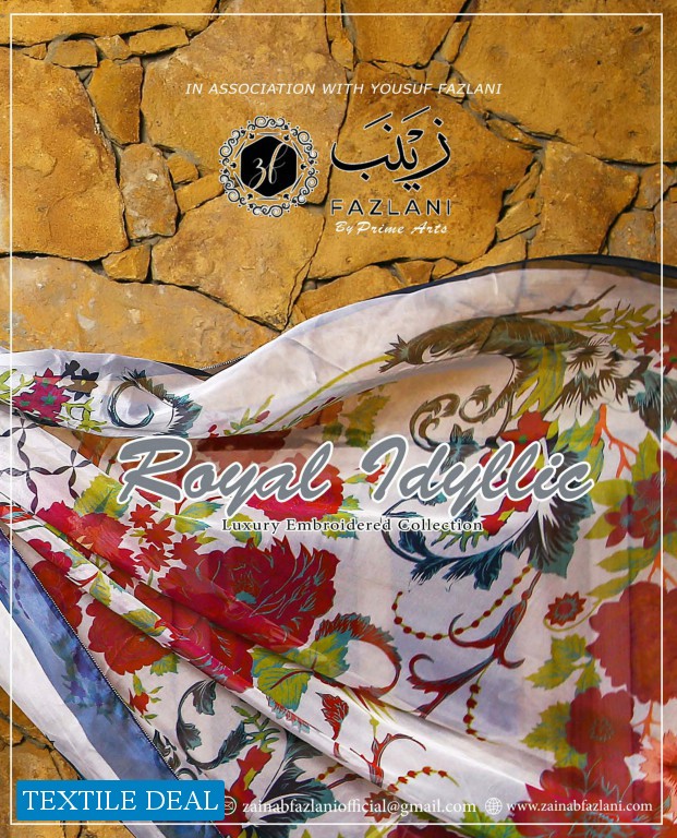 Zainab Fazlani By Prime Arts Royal idyllic Self Jacquard Luxury Embroidered Collection
