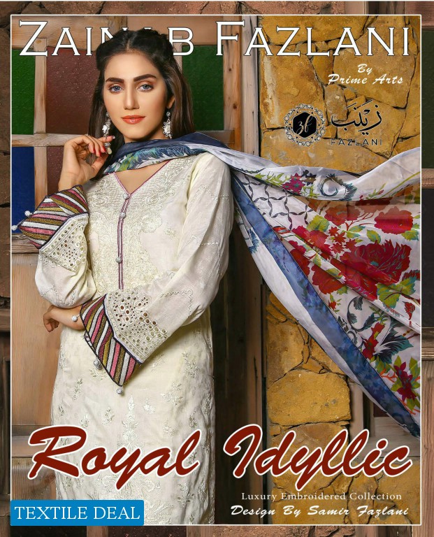 Zainab Fazlani By Prime Arts Royal idyllic Self Jacquard Luxury Embroidered Collection