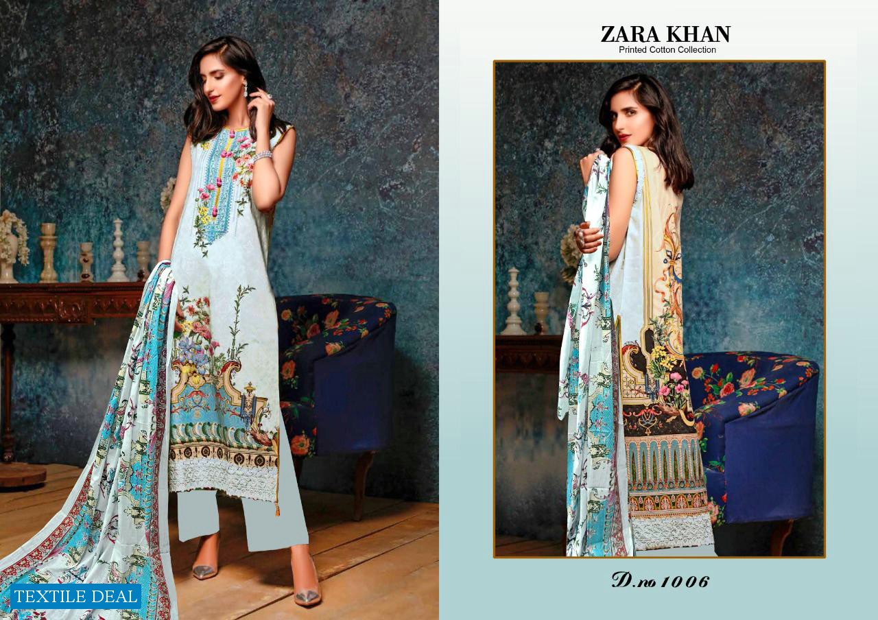 Zara Khan Karachi Cotton Wholesale Karachi Print Dress Material