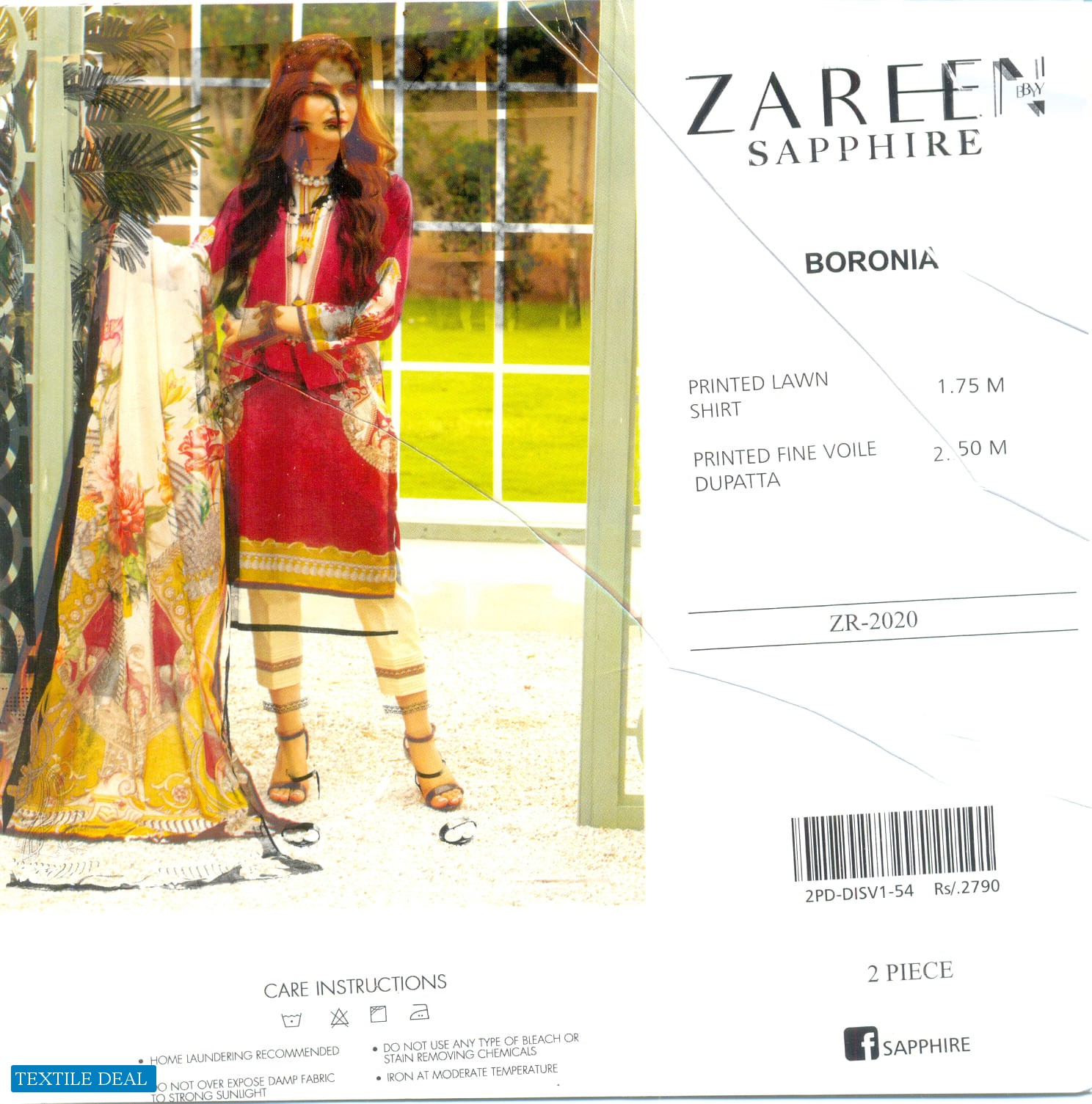 Zareen By Sapphire Wholesale Printed Lawn Shirt Pakistani Suits