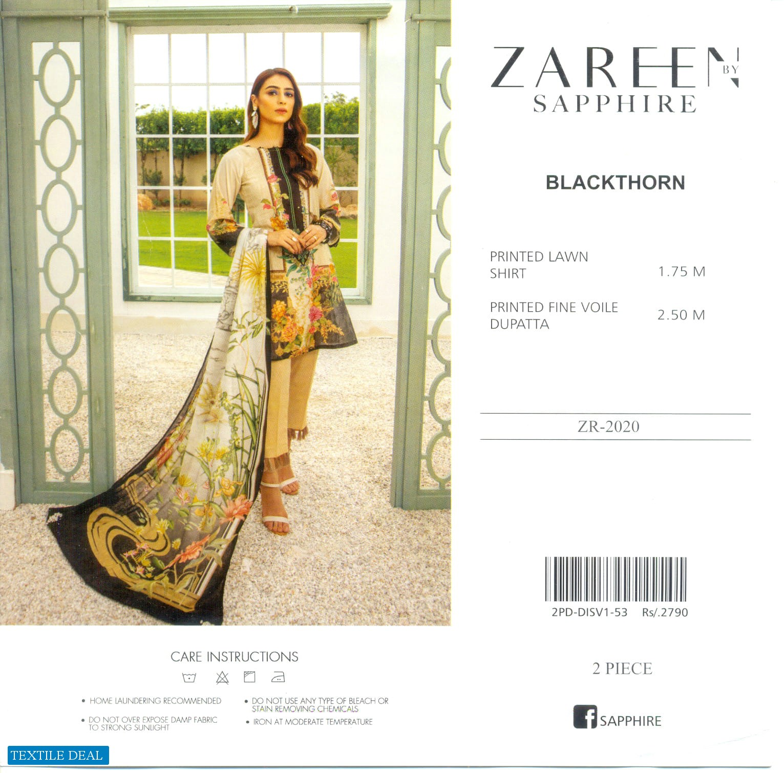 Zareen By Sapphire Wholesale Printed Lawn Shirt Pakistani Suits