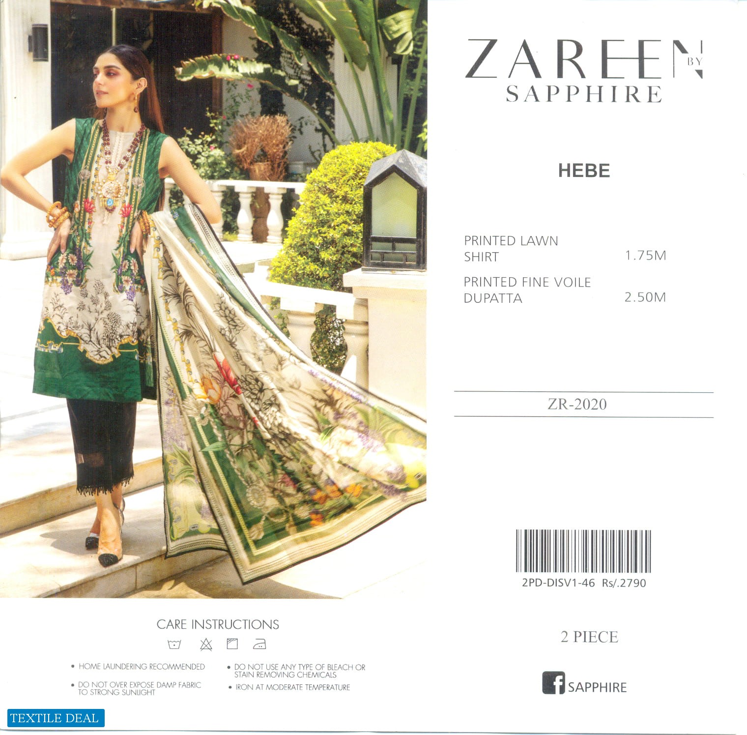 Zareen By Sapphire Wholesale Printed Lawn Shirt Pakistani Suits