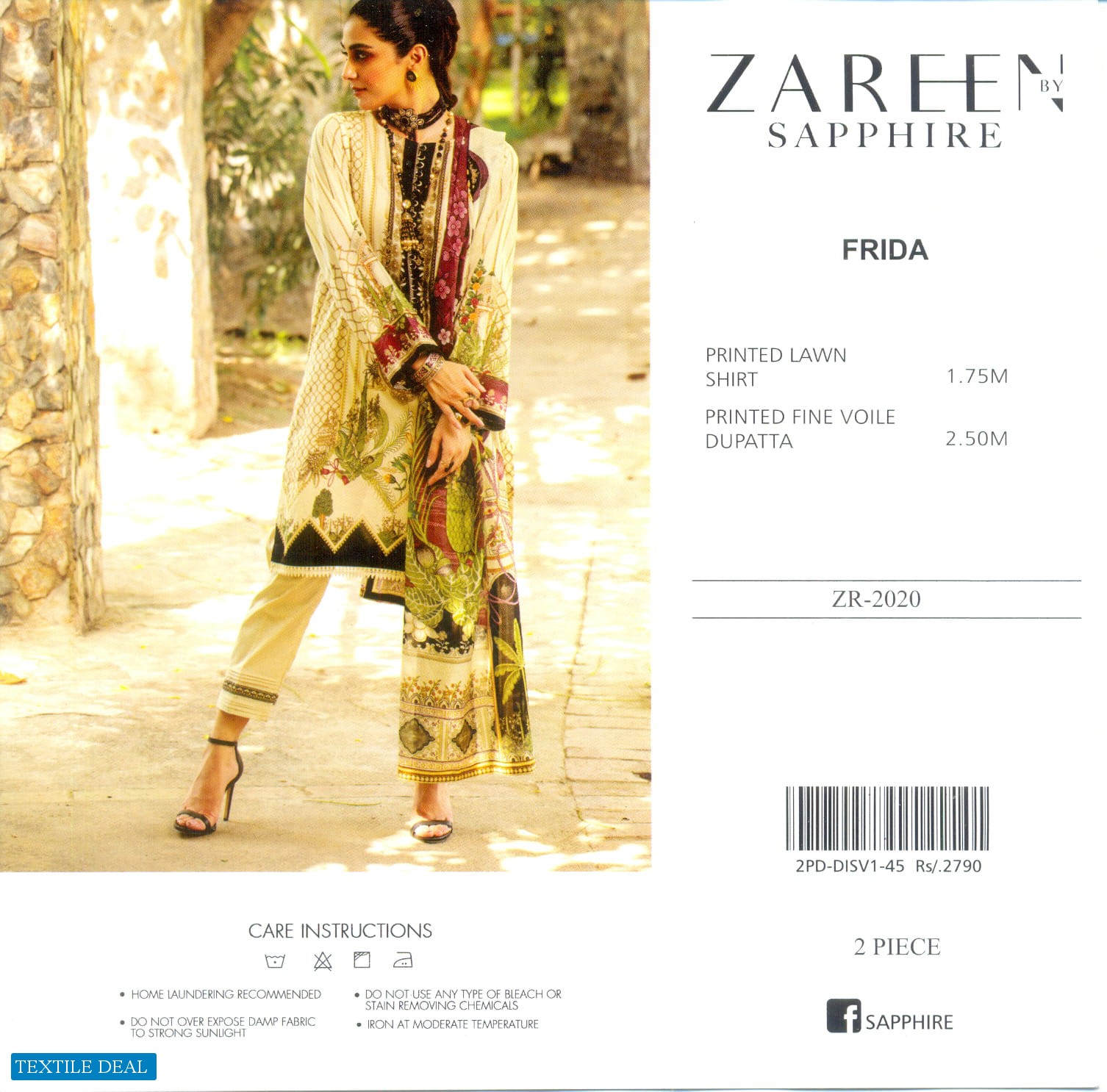 Zareen By Sapphire Wholesale Printed Lawn Shirt Pakistani Suits