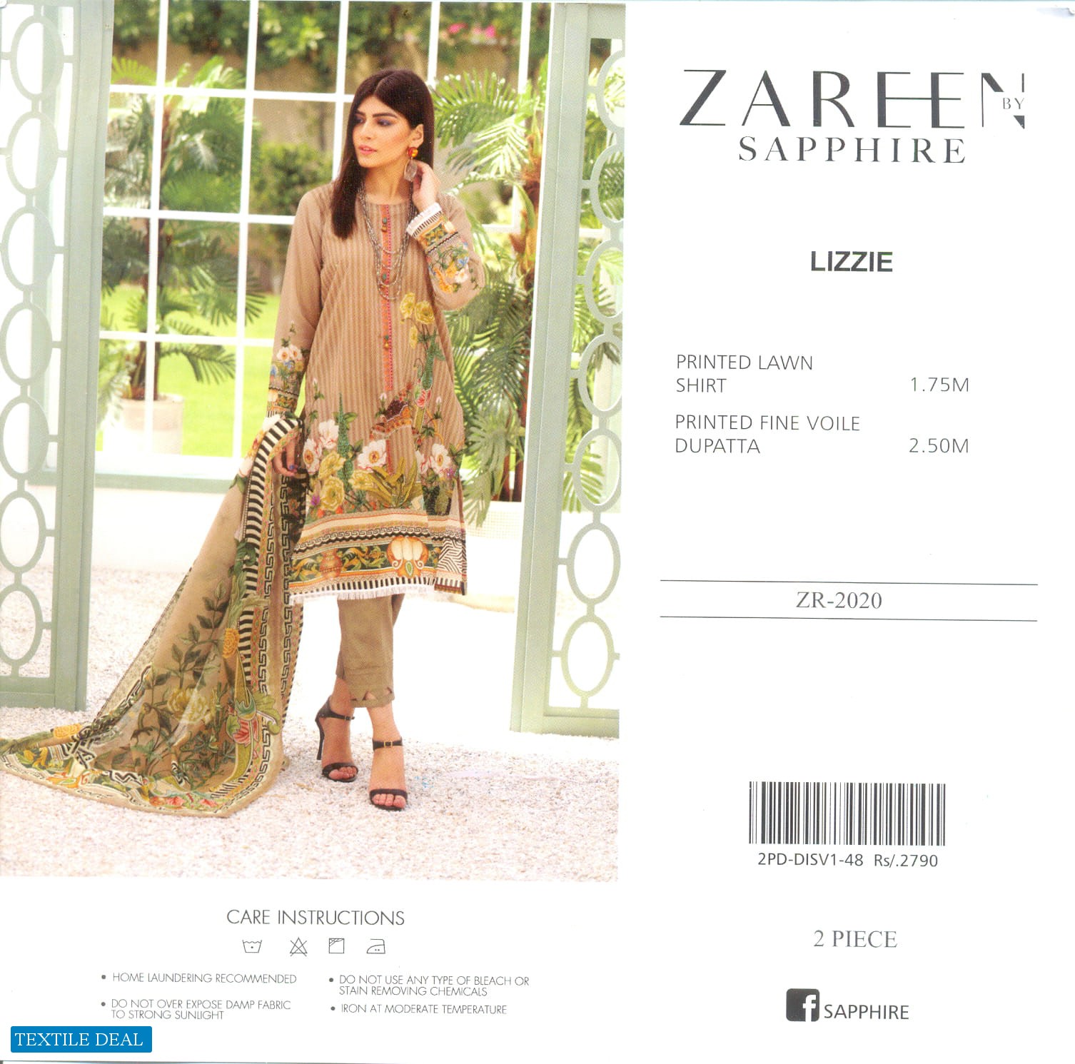 Zareen By Sapphire Wholesale Printed Lawn Shirt Pakistani Suits