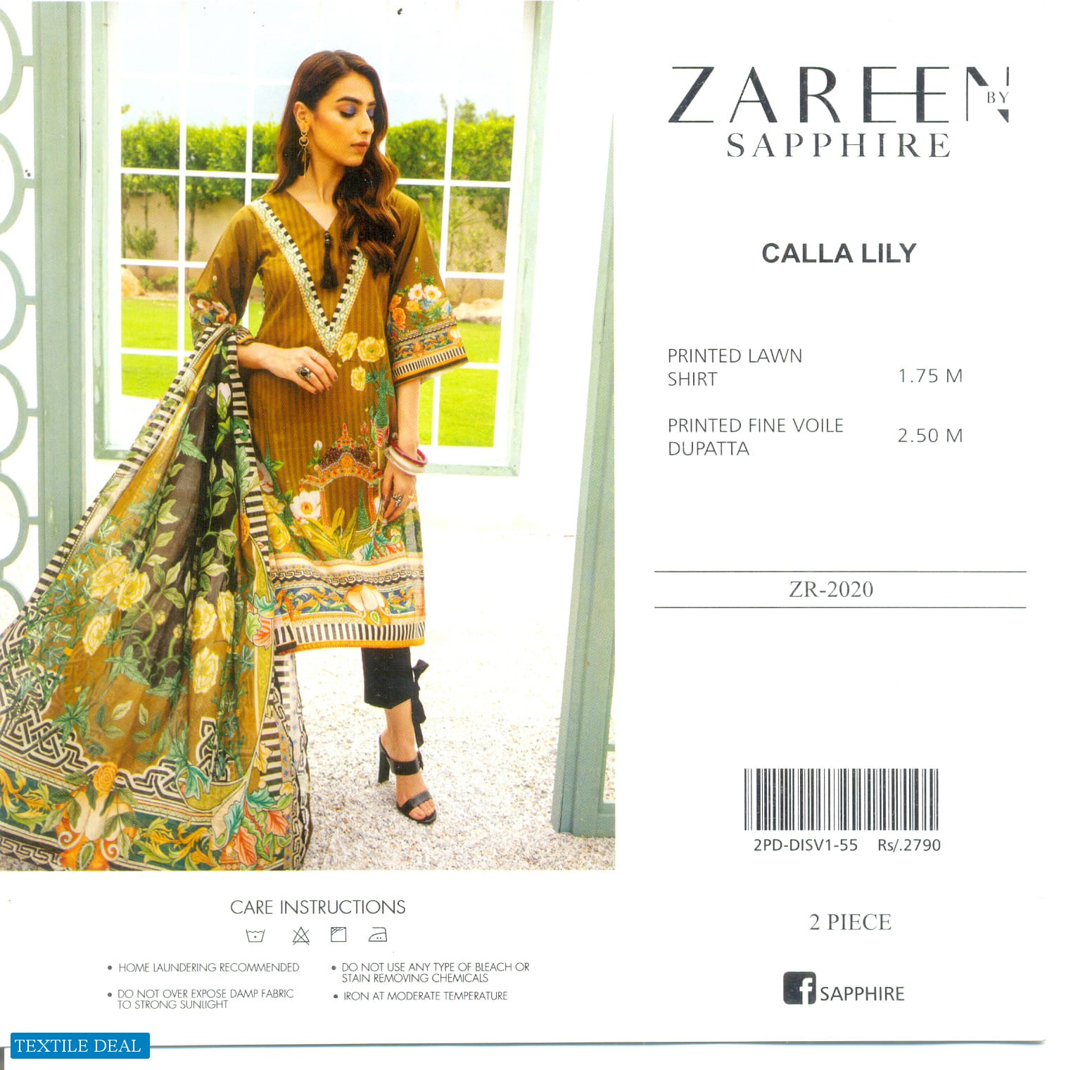 Zareen By Sapphire Wholesale Printed Lawn Shirt Pakistani Suits
