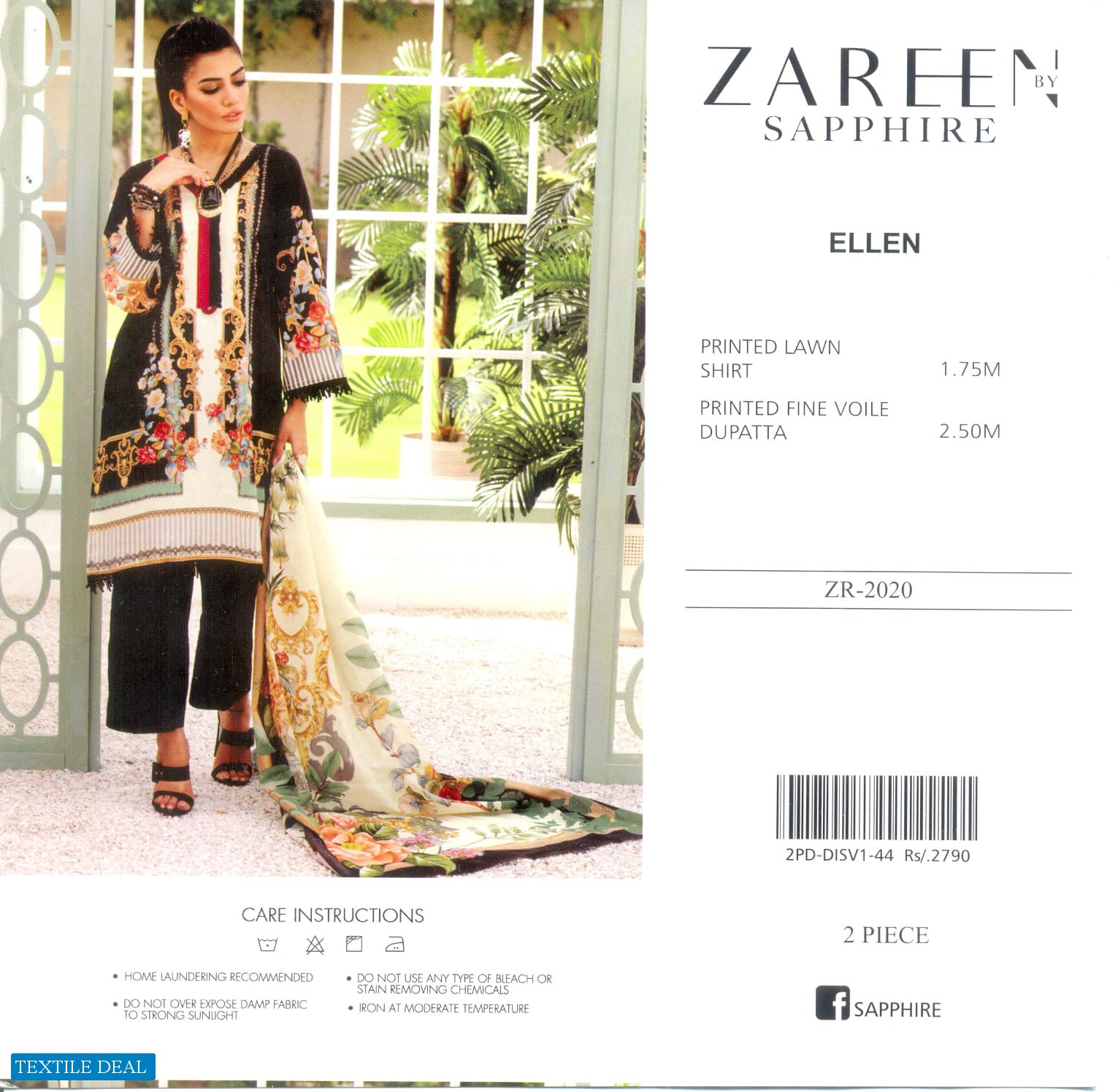 Zareen By Sapphire Wholesale Printed Lawn Shirt Pakistani Suits
