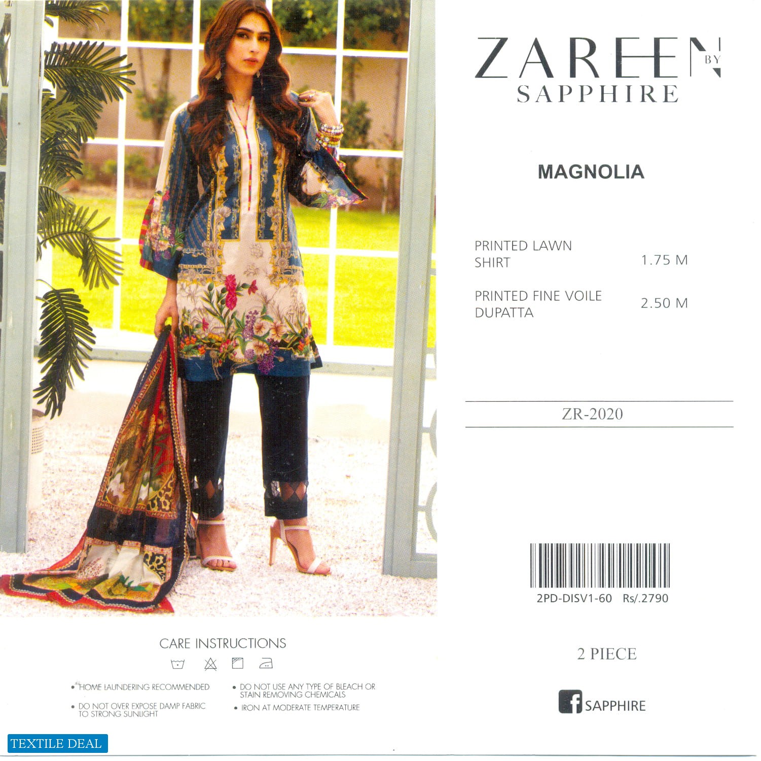 Zareen By Sapphire Wholesale Printed Lawn Shirt Pakistani Suits