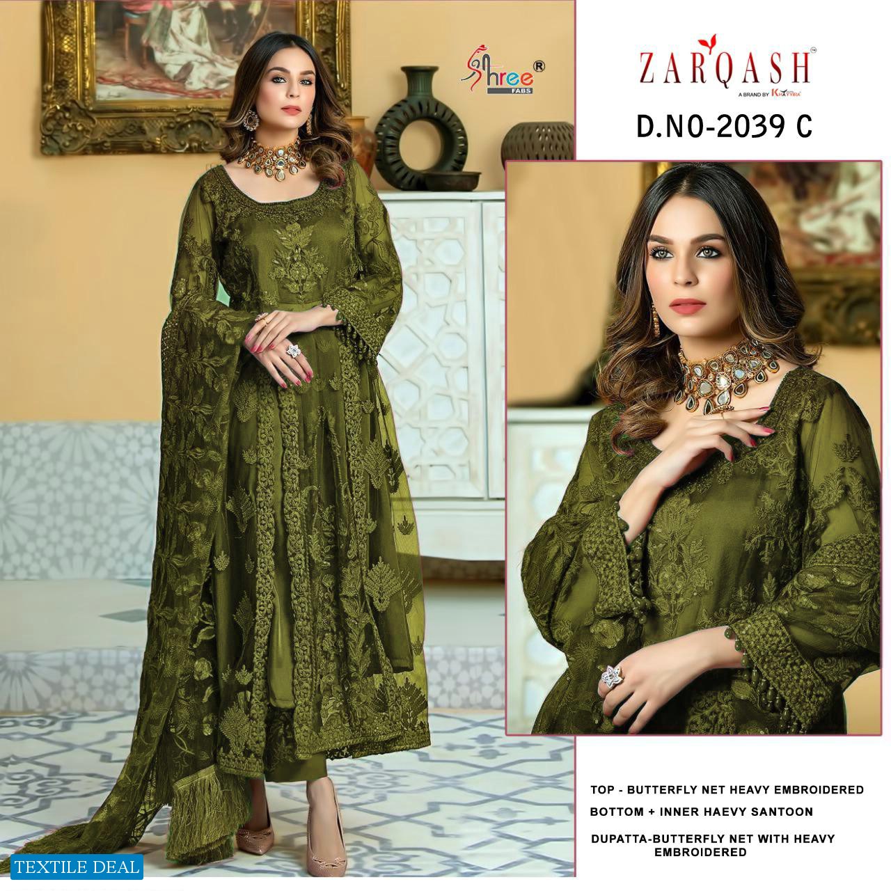 Zarqash 2039 Colour Wholesale Pakistani Dress