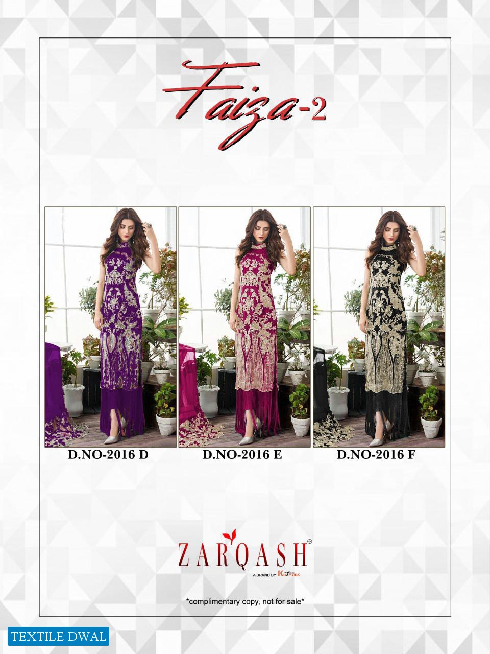 Zarqash Faiza Vol-2 Design No 2016 Pakistani Concept Dress
