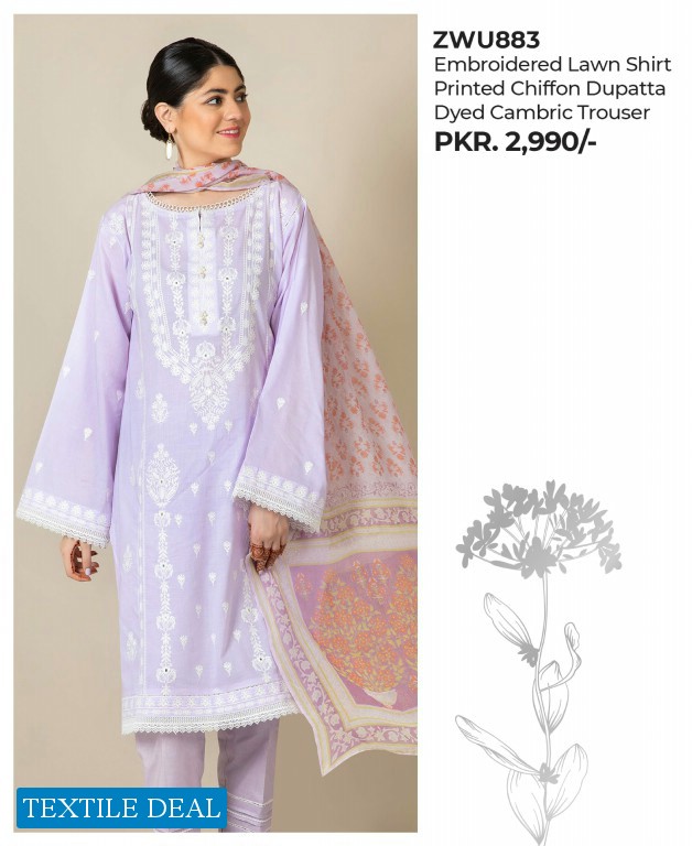 Zellbury Lawn 2021 Embroidered Collection Wholesaler India
