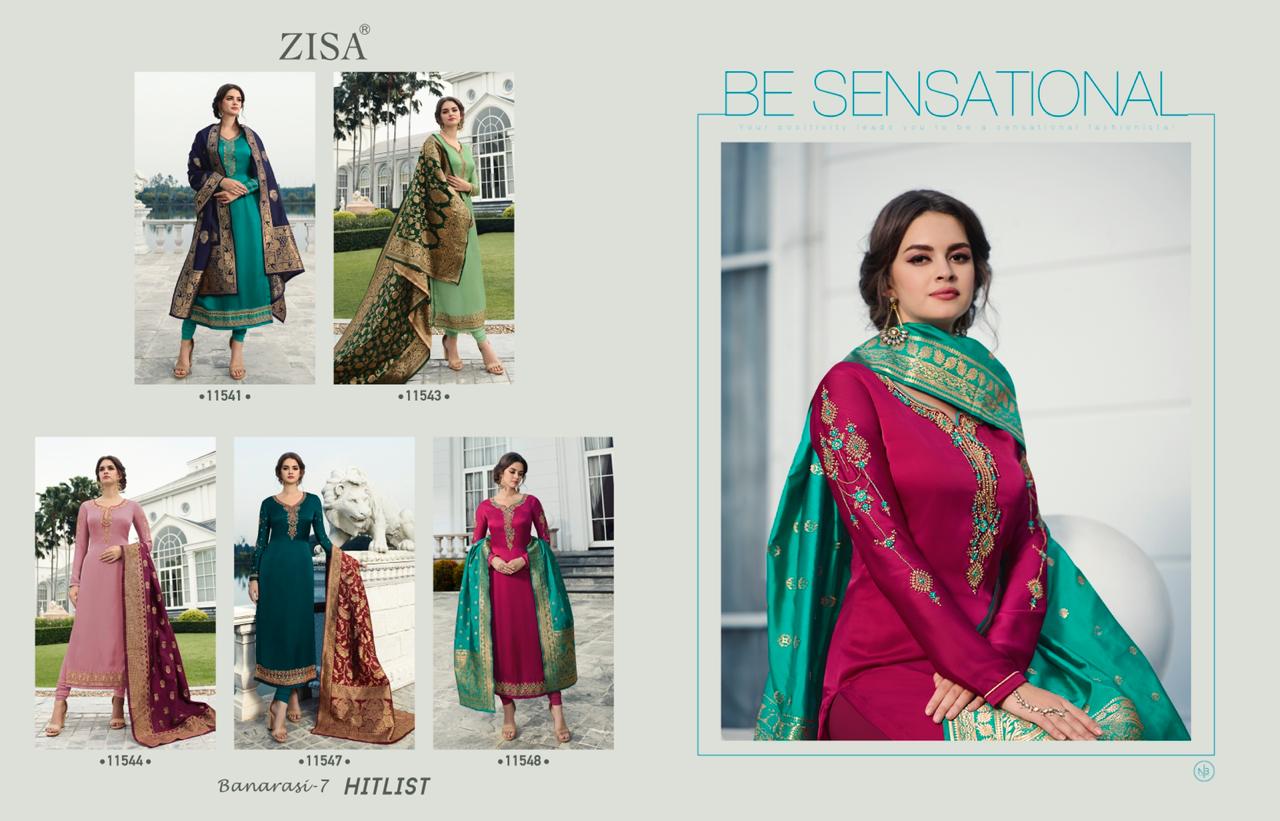 Zisa Banarasi Vol-7 Hit List Wholesale Festive Salwar Suits