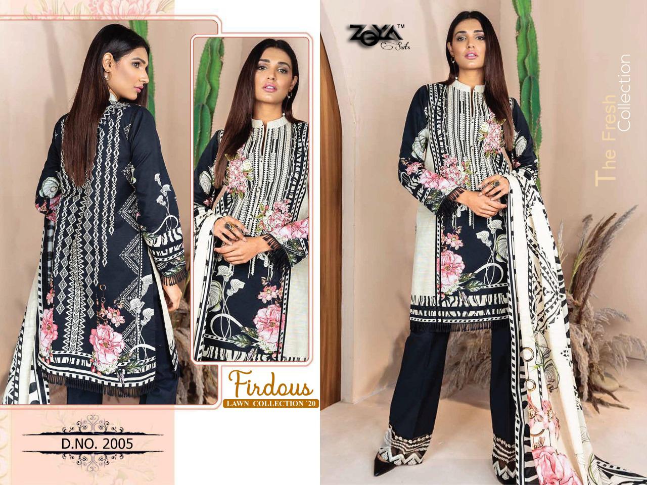 Zoya Firdous Lawn Collection 20 Wholesale Pakistani Ladies Suits