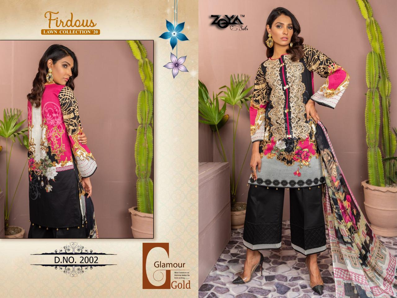 Zoya Firdous Lawn Collection 20 Wholesale Pakistani Ladies Suits