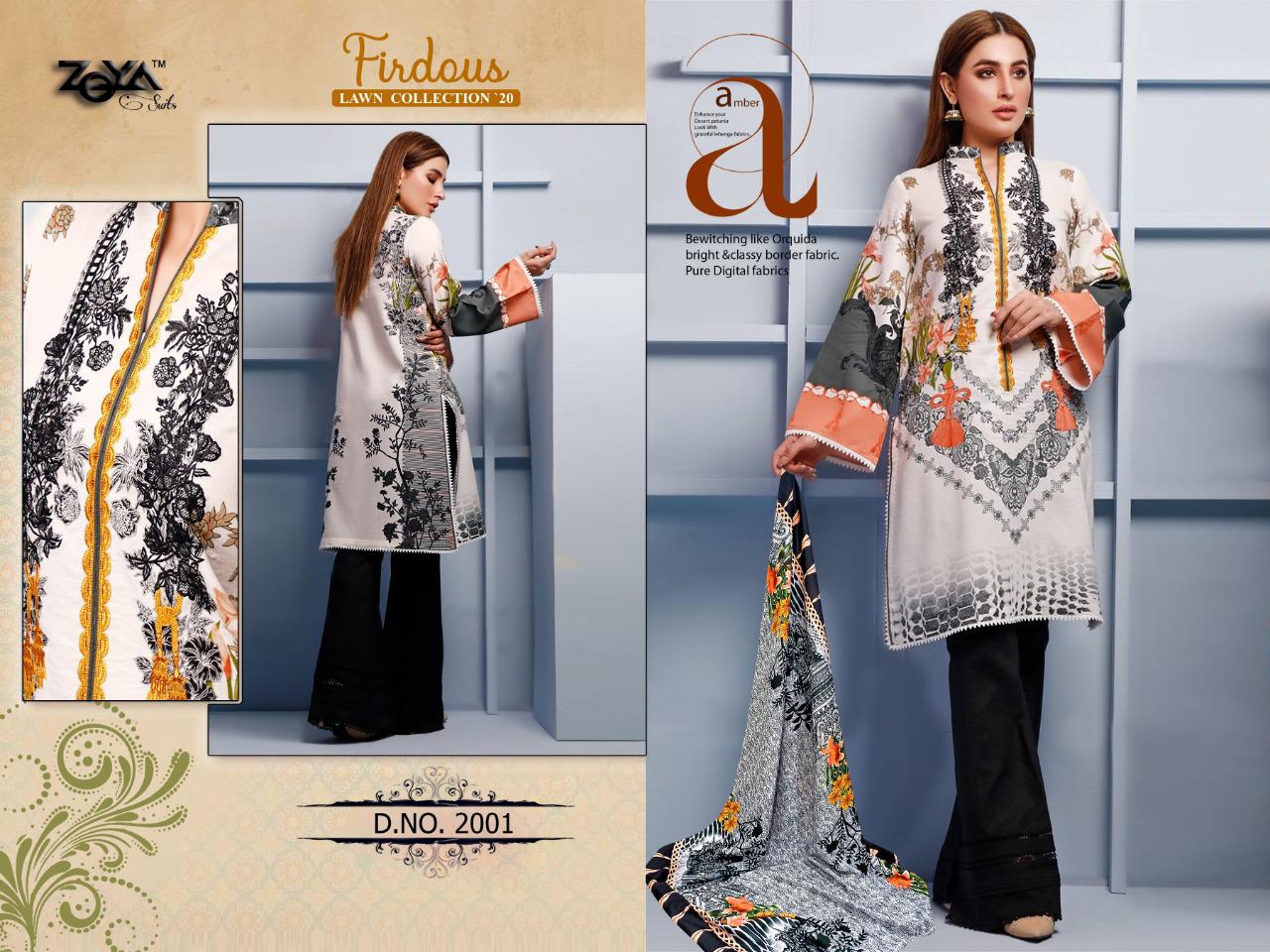 Zoya Firdous Lawn Collection 20 Wholesale Pakistani Ladies Suits