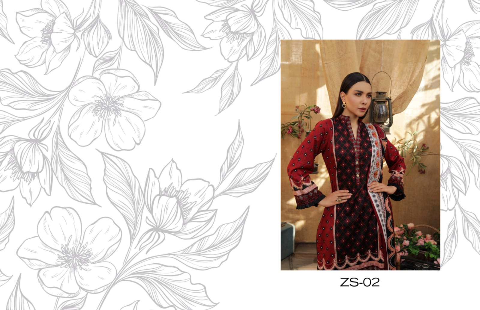 Zs presents rang reza lawn vol 2 lawn printed exclusive style salwar suits
