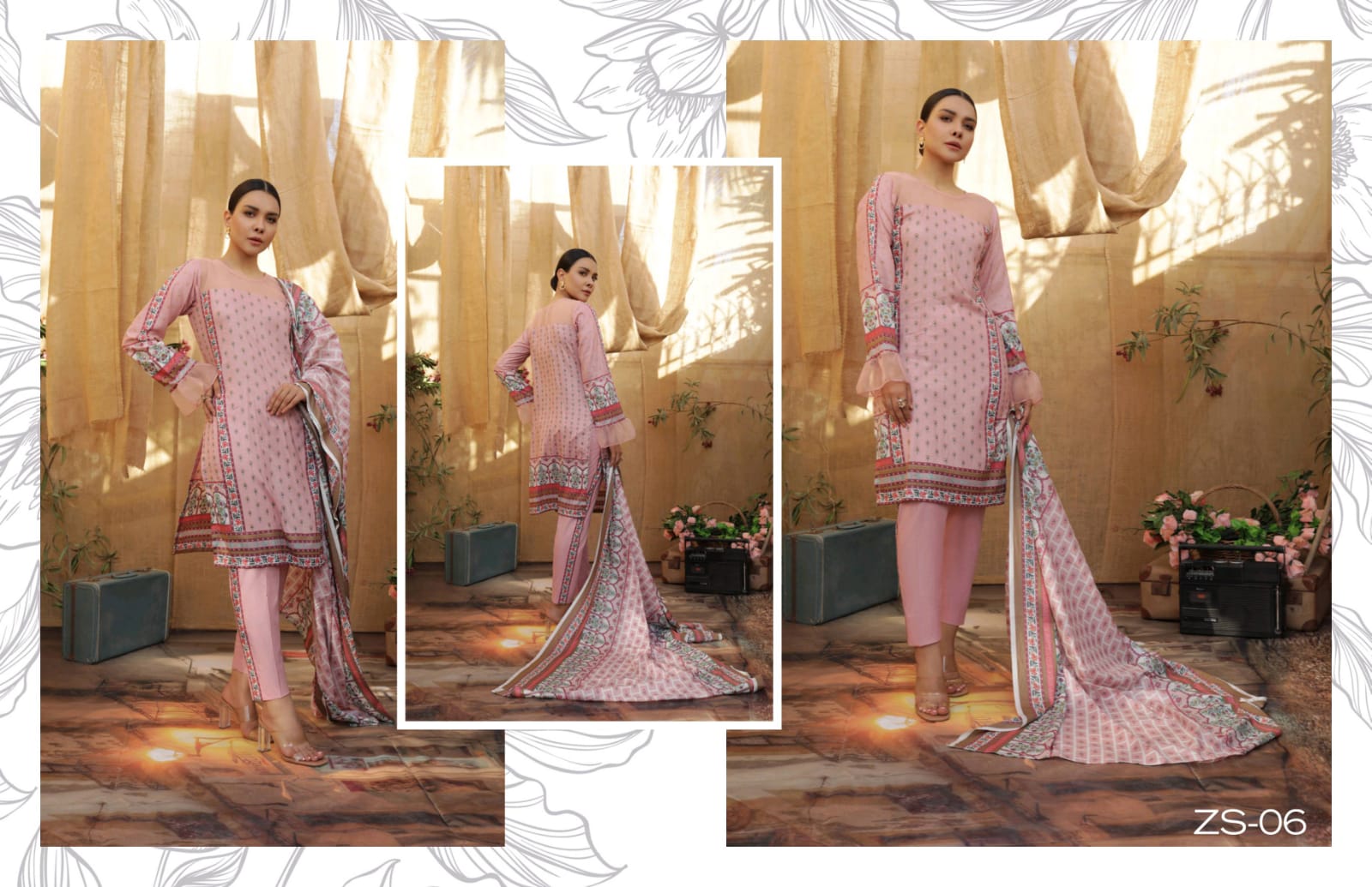Zs presents rang reza lawn vol 2 lawn printed exclusive style salwar suits