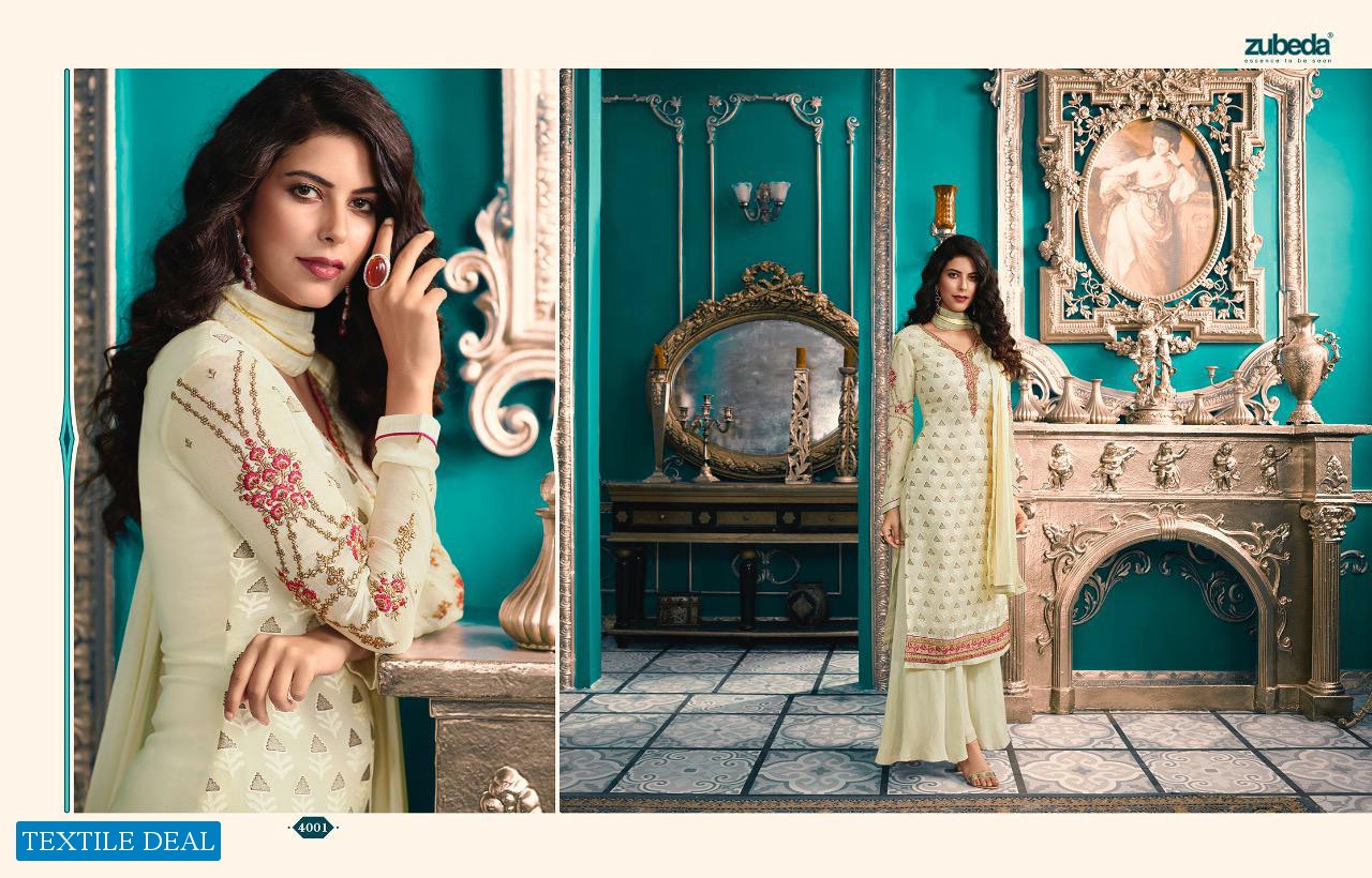 Zubeda Crysral Brasso Vol-4 Wholesale Straight Salwar Kameez