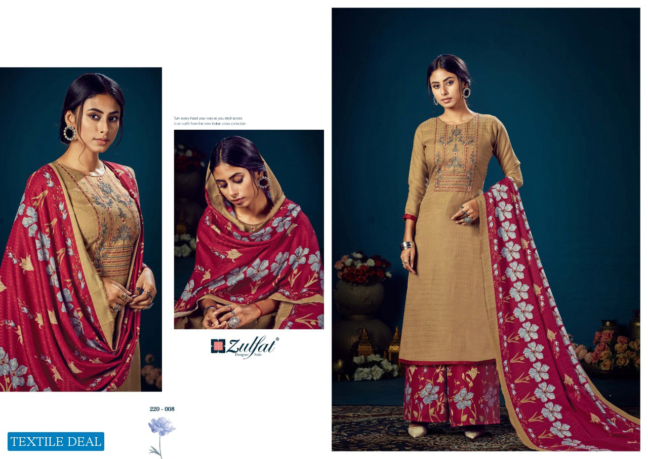 Zulfat Sohni Vol-4 Wholesale Designer Wool Pashmina Dress Material