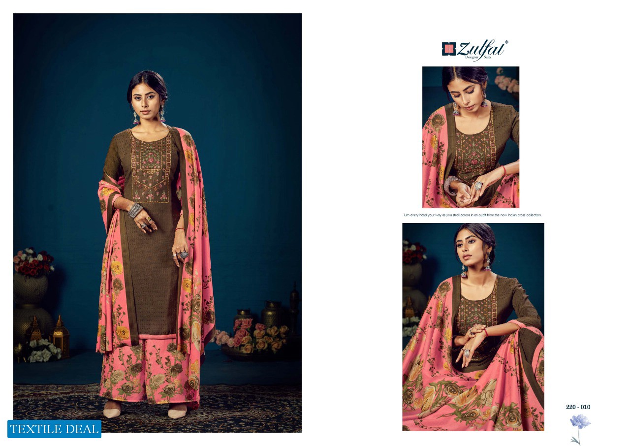 Zulfat Sohni Vol-4 Wholesale Designer Wool Pashmina Dress Material